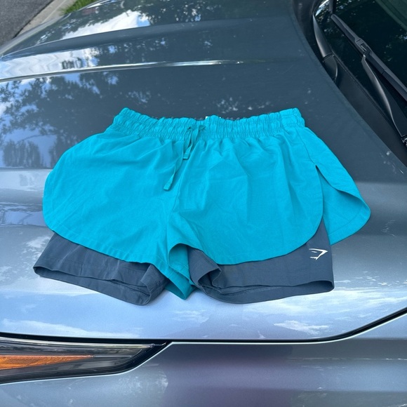 Women's Gymshark teal and Gray Athletic Shorts - Picture 7 of 7